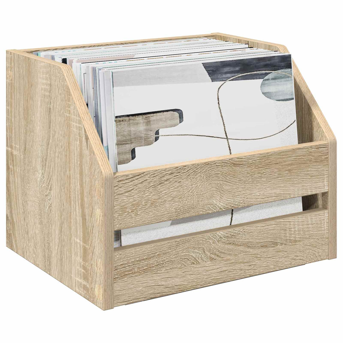 Vinyl Album Box 38 x 30 x 29 cm Engineered Wood Sonoma oak