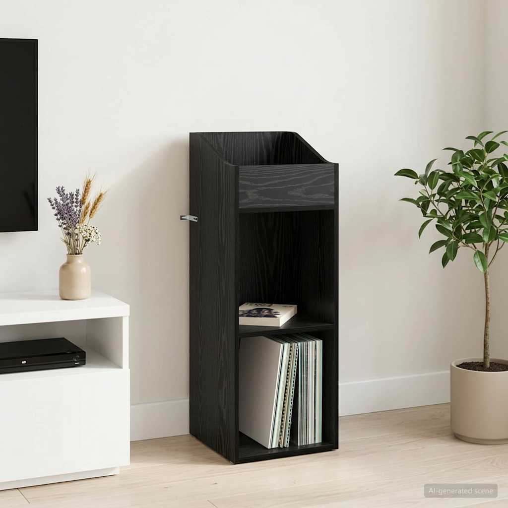 Record Cabinet 36 x 36 x 95.5 cm Engineered Wood Black oak