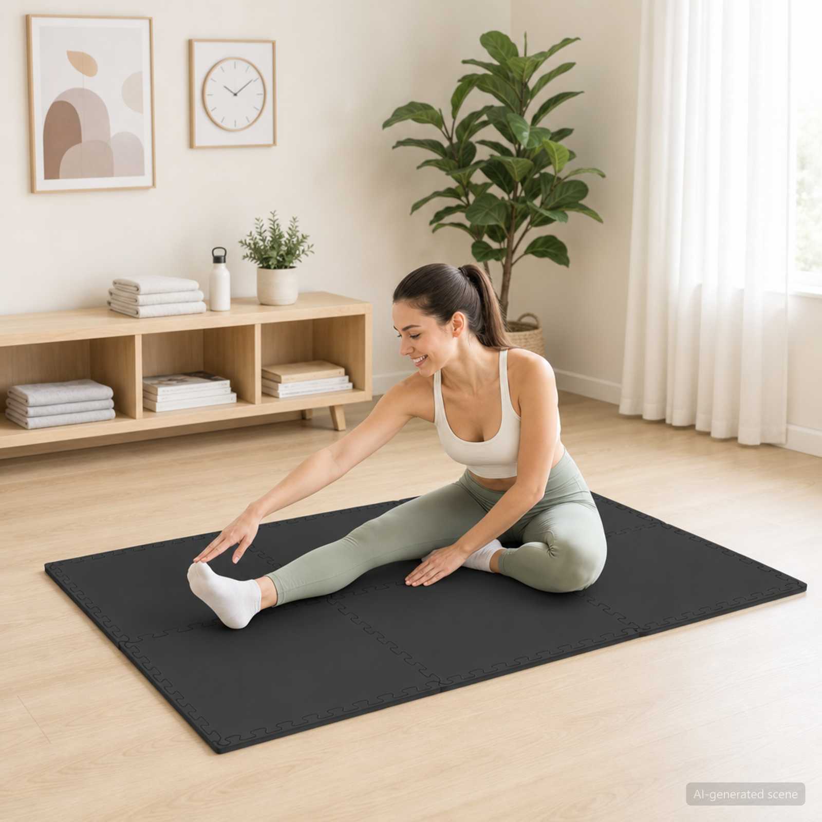 vidaXL Floor Mats 24 pcs Black 8.64 m² EVA Foam 1
