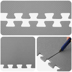 vidaXL Pool Ground Mat 16 pcs Ø 235 cm Round EVA Foam Grey 6