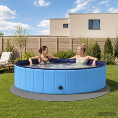 vidaXL Pool Ground Mat 16 pcs Ø 235 cm Round EVA Foam Grey 1