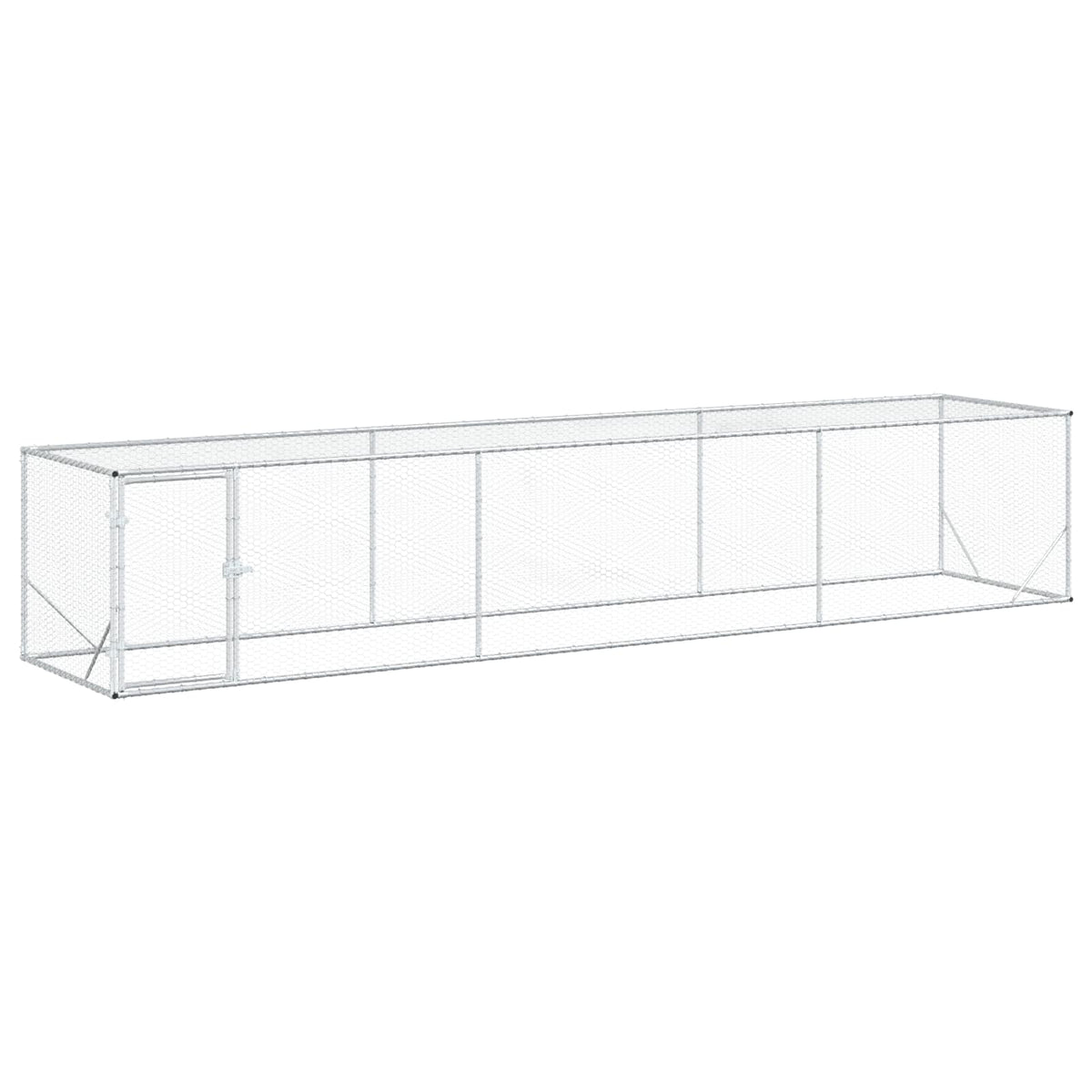 vidaXL Chicken Yard Silver 500 x 100 x 100 cm Galvanised Steel 2