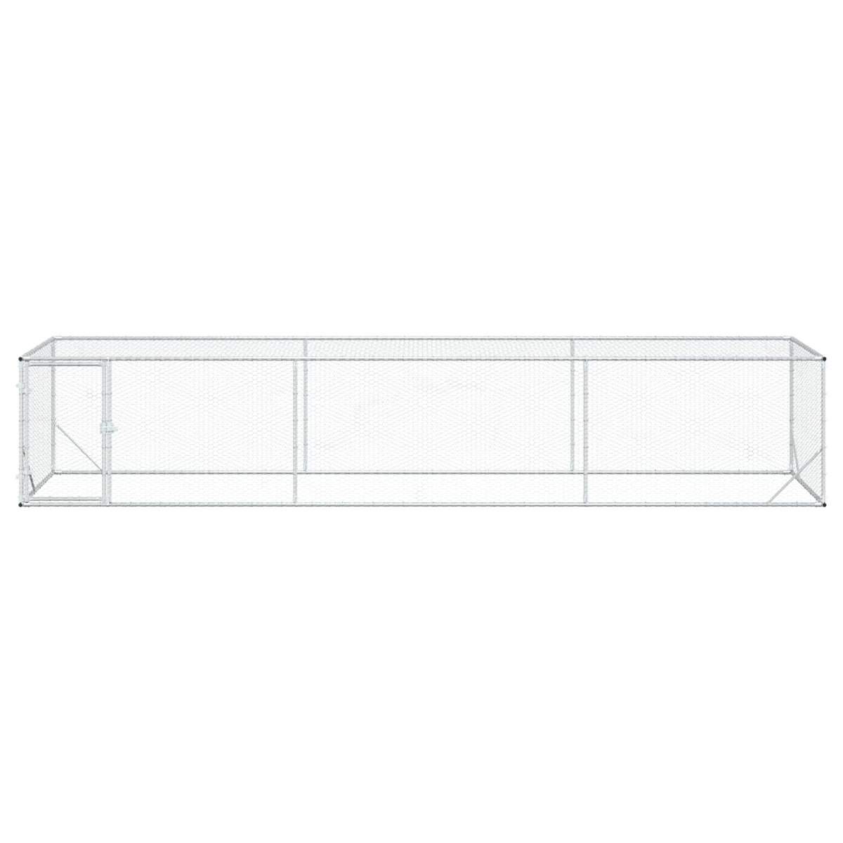 vidaXL Chicken Yard Silver 500 x 100 x 100 cm Galvanised Steel 3