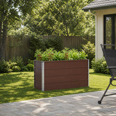 vidaXL Raised Garden Bed Brown 100 x 40 x 55 cm Galvanised Steel 1