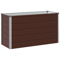 vidaXL Raised Garden Bed Brown 100 x 40 x 55 cm Galvanised Steel 2