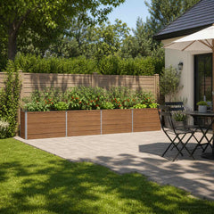 Raised Garden Bed 321 x 40 x 55 cm Galvanised Steel Wood Brown