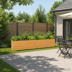 Raised Garden Bed 321 x 40 x 55 cm Galvanised Steel Wood Natural