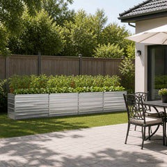 Raised Garden Bed 321 x 40 x 55 cm Galvanised Steel Galvanised Silver