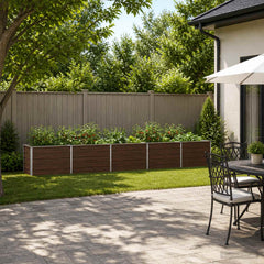 Raised Garden Bed 400 x 40 x 55 cm Galvanised Steel Black Walnut