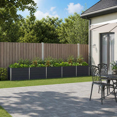 Raised Garden Bed 400 x 40 x 55 cm Galvanised Steel Anthracite