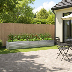 Raised Garden Bed 400 x 40 x 55 cm Galvanised Steel Galvanised Silver