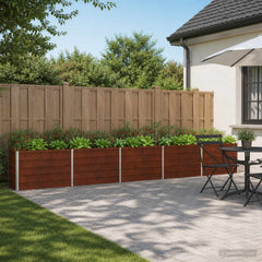 Raised Garden Bed 400 x 40 x 55 cm Galvanised Steel Weathering Steel