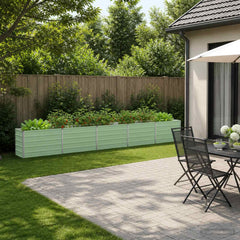 Raised Garden Bed 400 x 40 x 55 cm Galvanised Steel Pastel Green