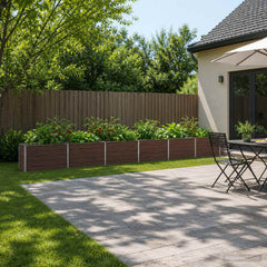 Raised Garden Bed 600 x 40 x 55 cm Galvanised Steel Black Walnut