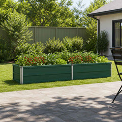 Raised Garden Bed 160 x 40 x 24 cm Galvanised Steel Green