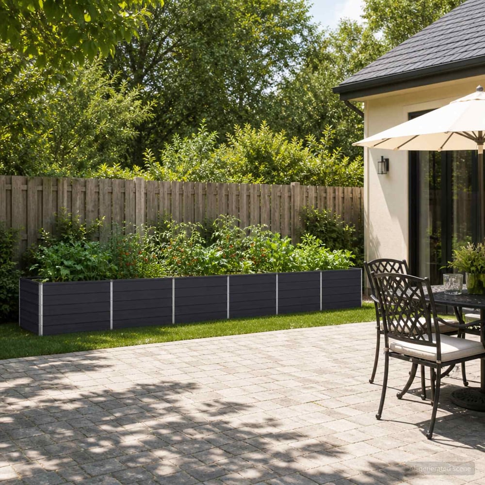 Raised Garden Bed 480 x 80 x 55 cm Galvanised Steel Anthracite