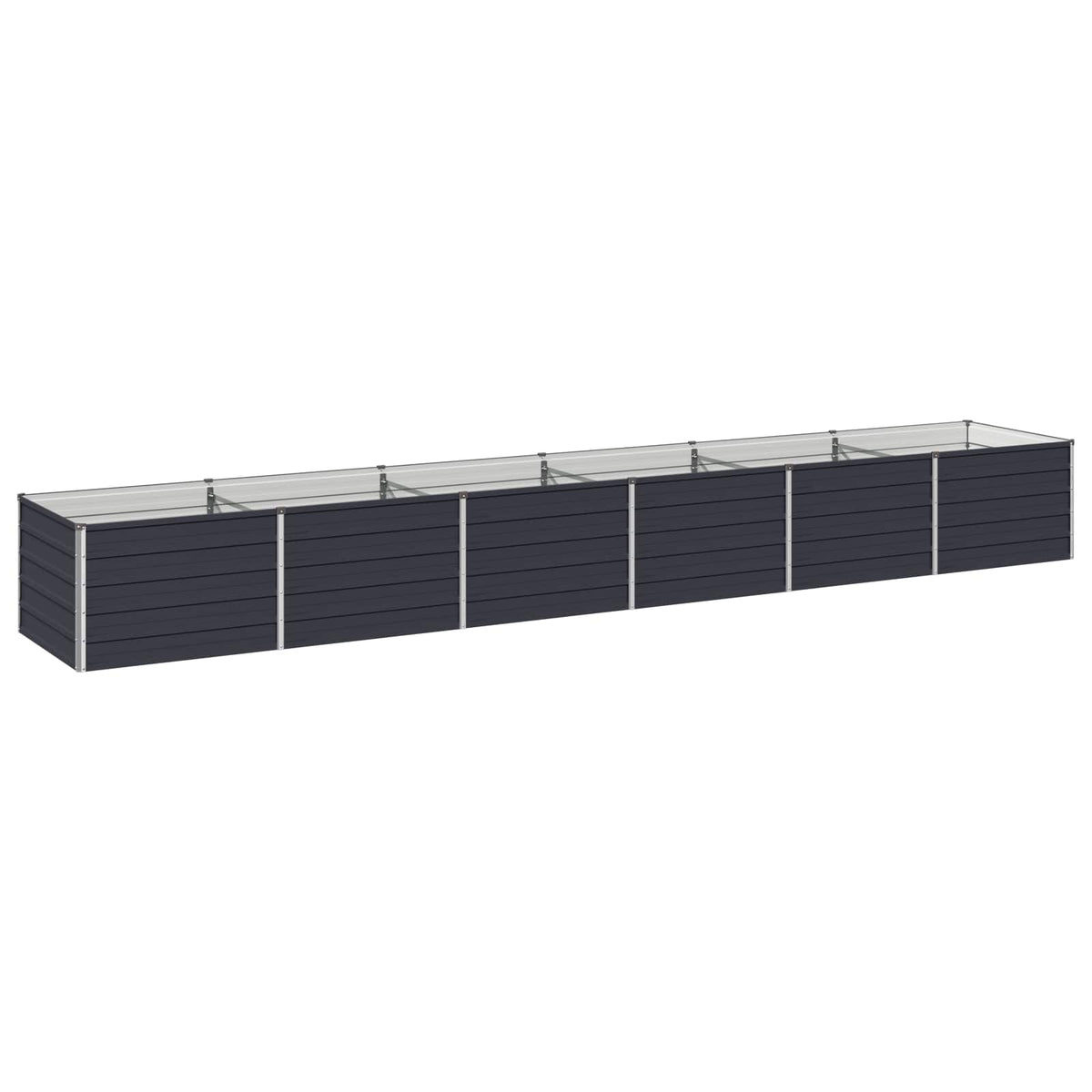 Raised Garden Bed 480 x 80 x 55 cm Galvanised Steel Anthracite