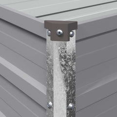 Raised Garden Bed 600 x 80 x 55 cm Galvanised Steel Grey