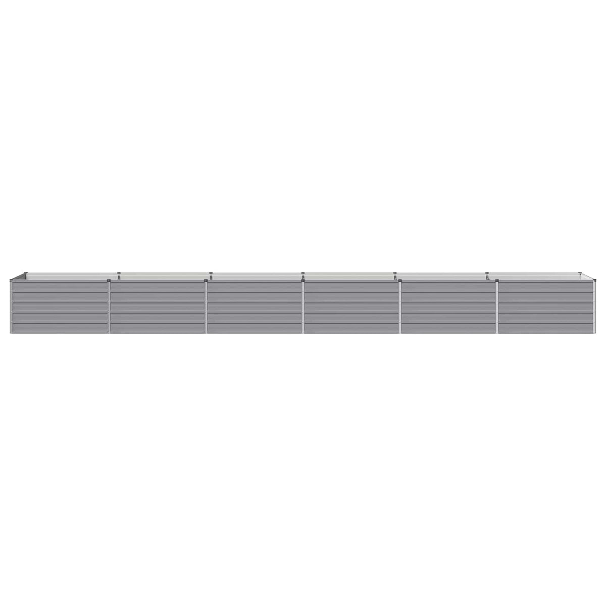 Raised Garden Bed 600 x 80 x 55 cm Galvanised Steel Grey