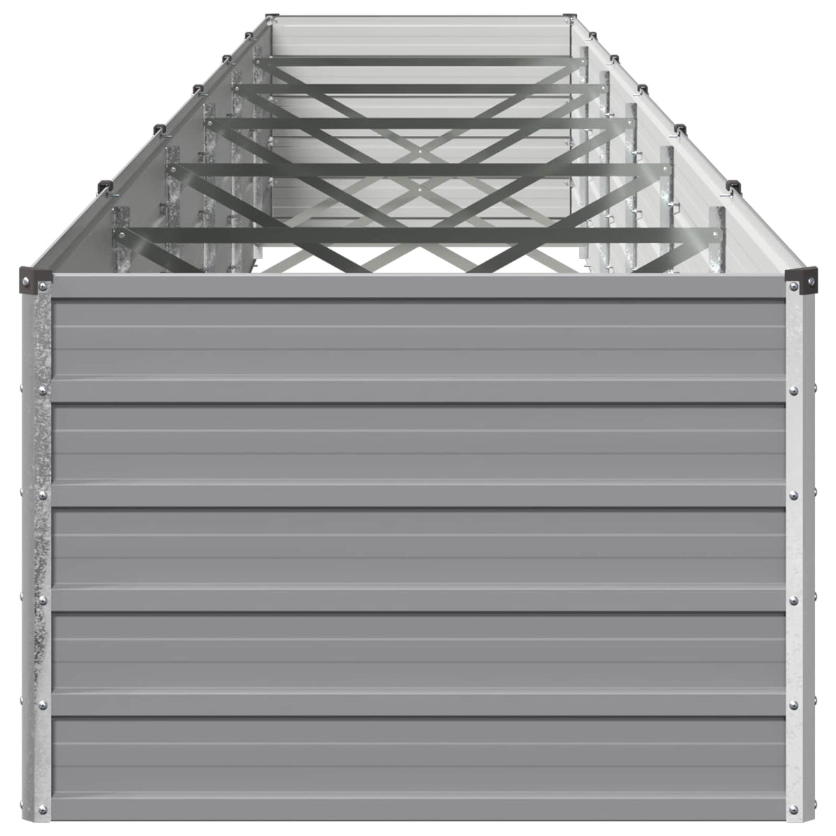 Raised Garden Bed 600 x 80 x 55 cm Galvanised Steel Grey