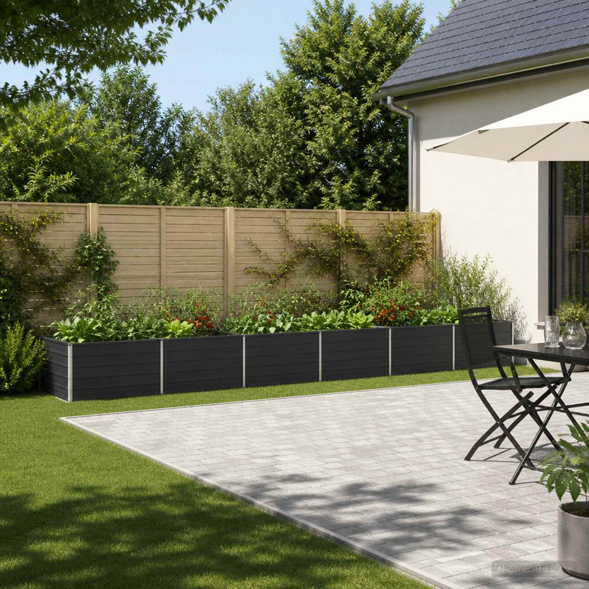 Raised Garden Bed 600 x 80 x 55 cm Galvanised Steel Anthracite