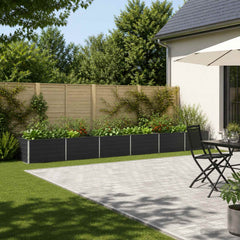 Raised Garden Bed 600 x 80 x 55 cm Galvanised Steel Anthracite