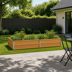 vidaXL Raised Garden Bed Wood Natural 160 x 80 x 24 cm Steel 1