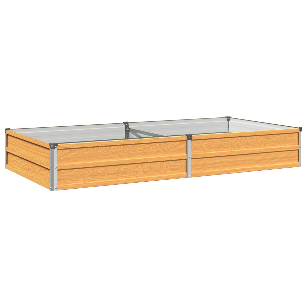 vidaXL Raised Garden Bed Wood Natural 160 x 80 x 24 cm Steel 2