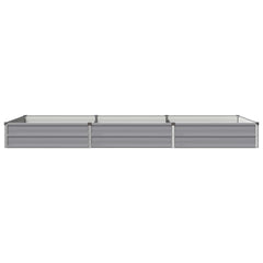 vidaXL Raised Garden Bed Grey 240 x 80 x 24 cm Galvanised Steel 3
