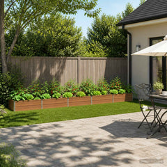 Raised Garden Bed 400 x 80 x 24 cm Galvanised Steel Wood Brown