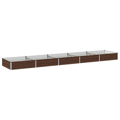 Raised Garden Bed 400 x 80 x 24 cm Galvanised Steel Black Walnut
