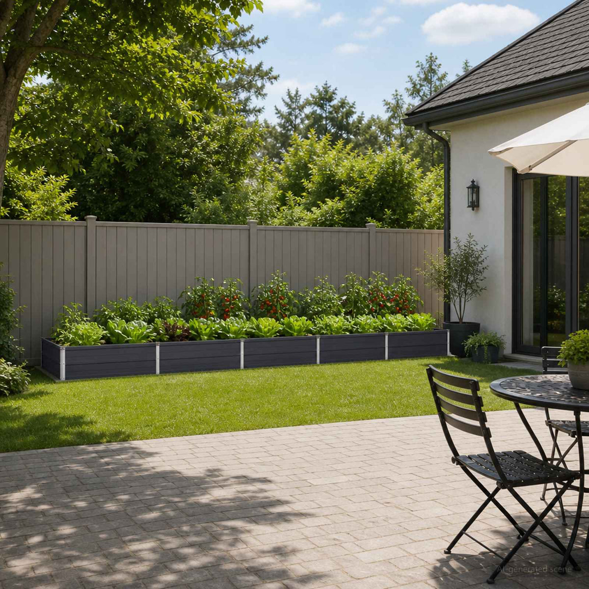 Raised Garden Bed 400 x 80 x 24 cm Galvanised Steel Anthracite