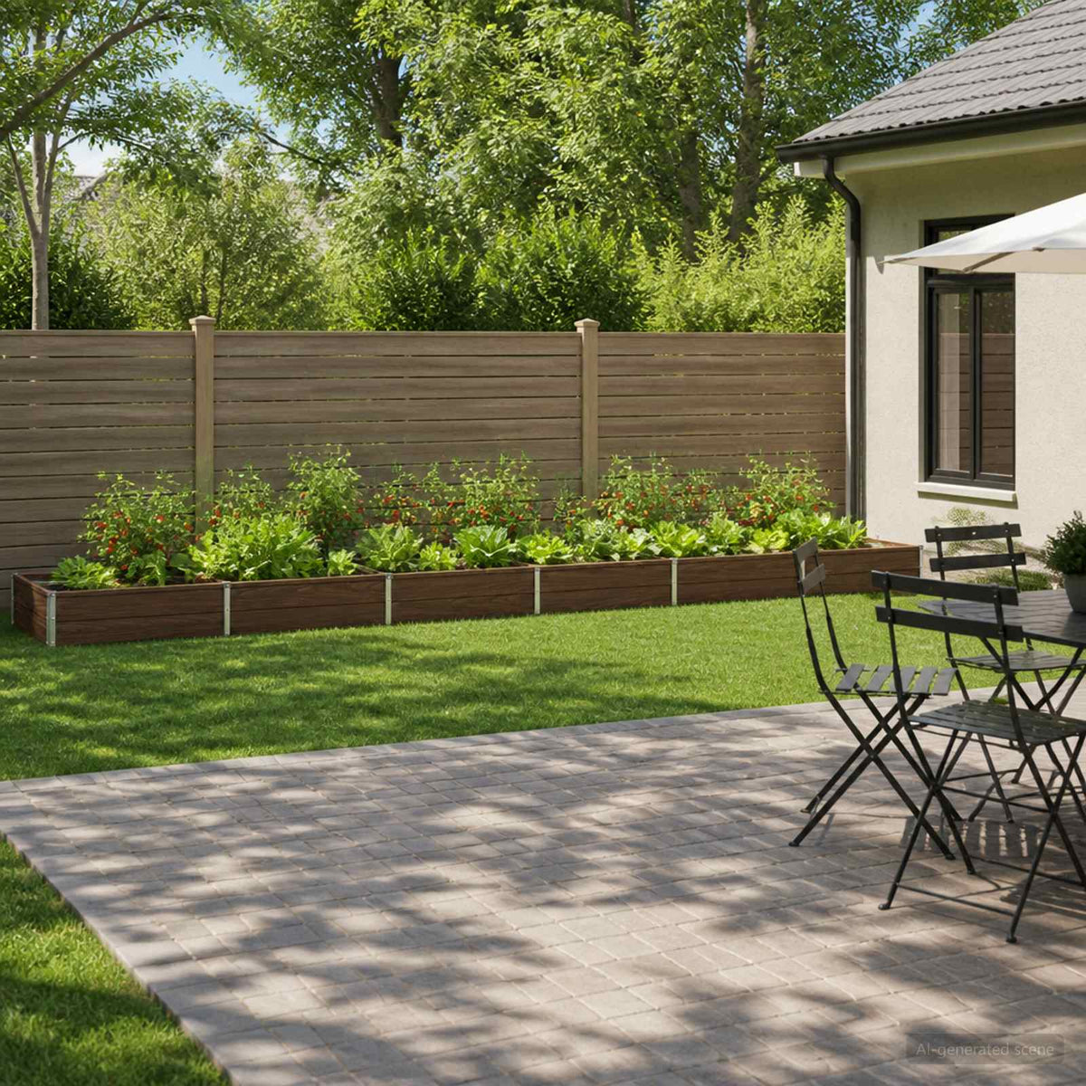 Raised Garden Bed 480 x 80 x 24 cm Galvanised Steel Black Walnut