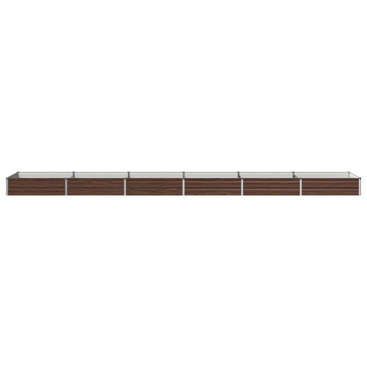 Raised Garden Bed 480 x 80 x 24 cm Galvanised Steel Black Walnut