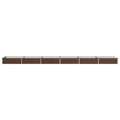 Raised Garden Bed 480 x 80 x 24 cm Galvanised Steel Black Walnut