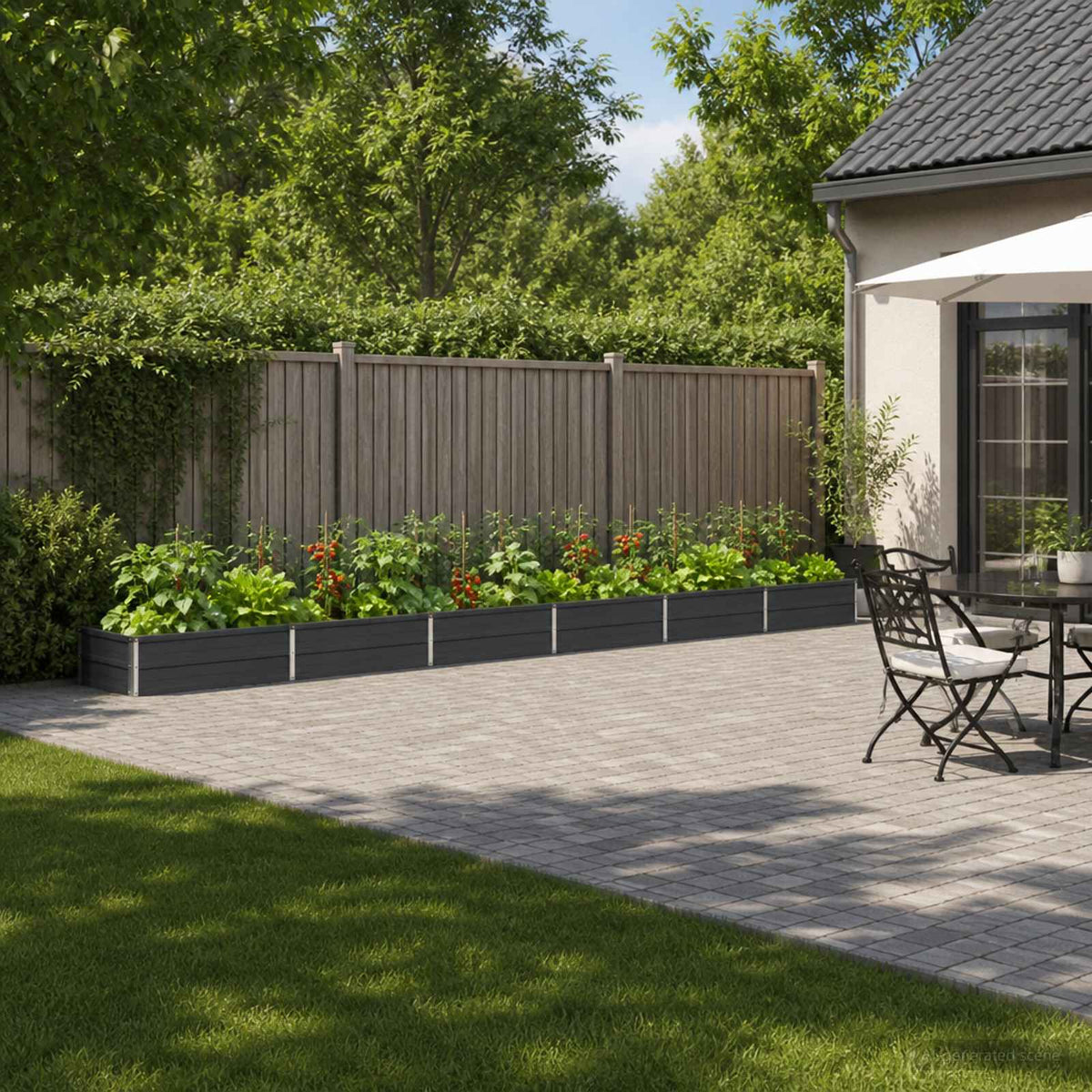 Raised Garden Bed 480 x 80 x 24 cm Galvanised Steel Anthracite