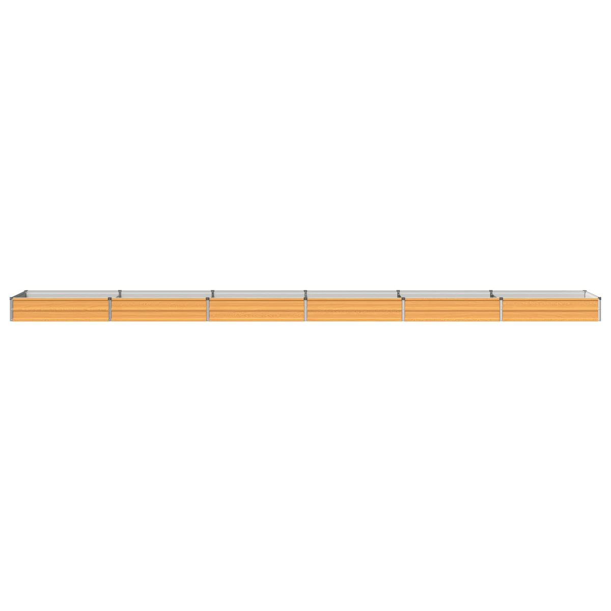 Raised Garden Bed 600 x 80 x 24 cm Galvanised Steel Wood Natural