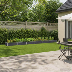 Raised Garden Bed 600 x 80 x 24 cm Galvanised Steel Anthracite