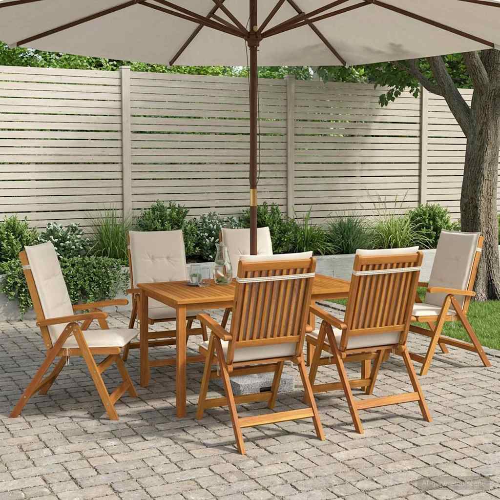 vidaXL 5-Piece Garden Dining Set Natural Solid Acacia Wood