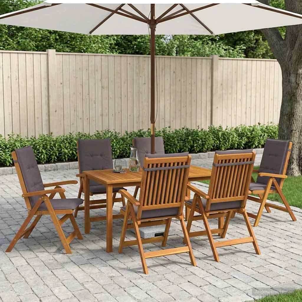 vidaXL 5-Piece Garden Dining Set Natural Solid Acacia Wood