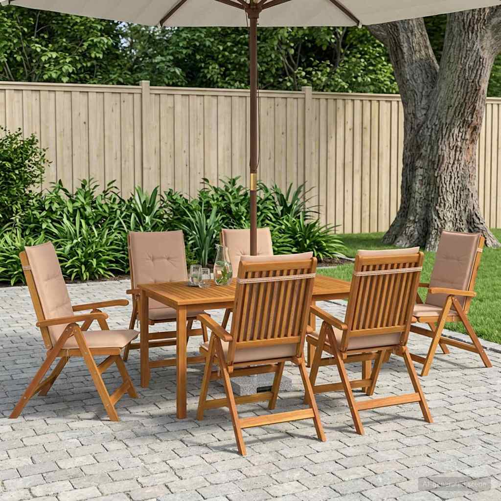 vidaXL 5-Piece Garden Dining Set Natural Solid Acacia Wood