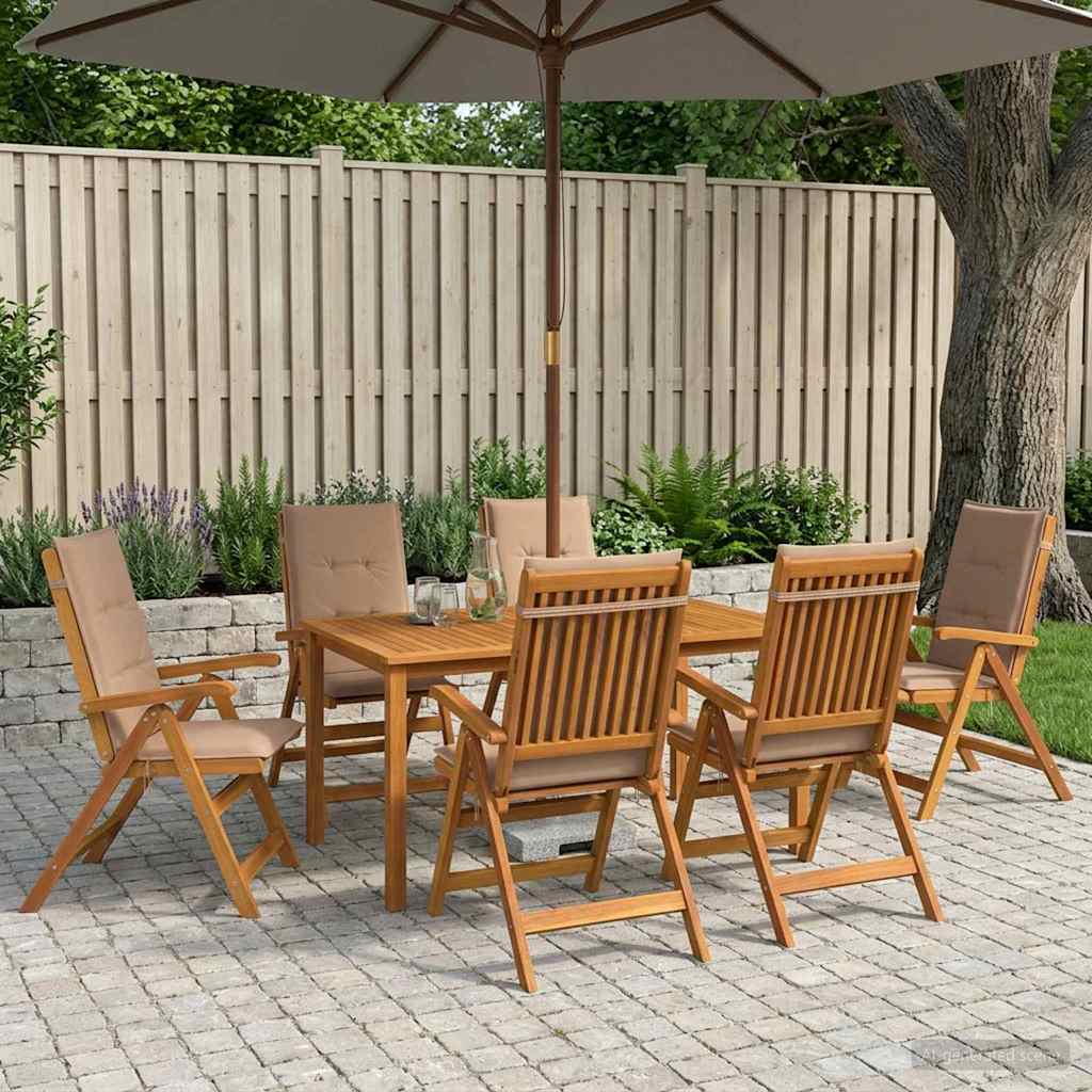 vidaXL 5-Piece Garden Dining Set Natural Solid Acacia Wood