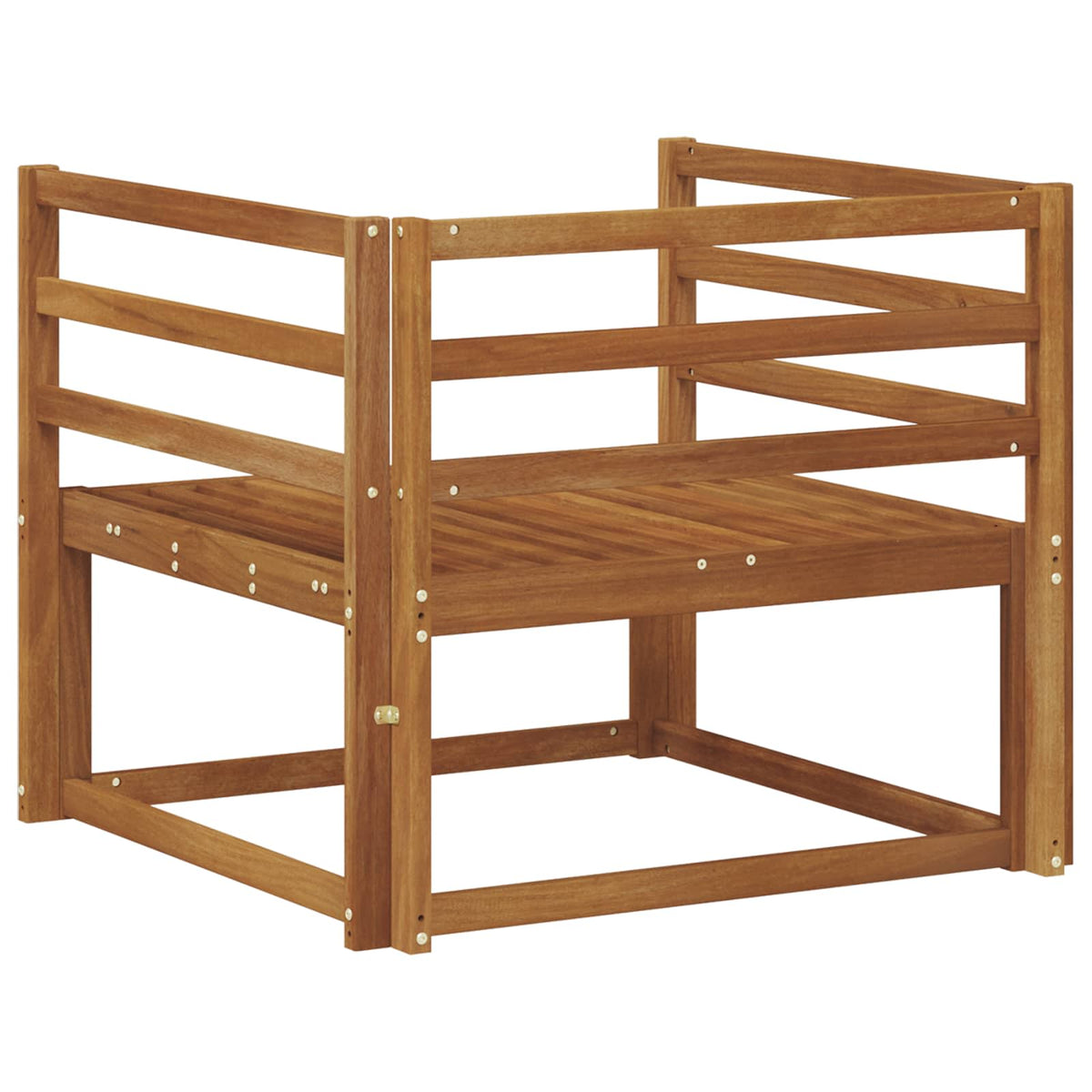 Outdoor Middle Sofa Solid Acacia Wood Natural Horizontal slats