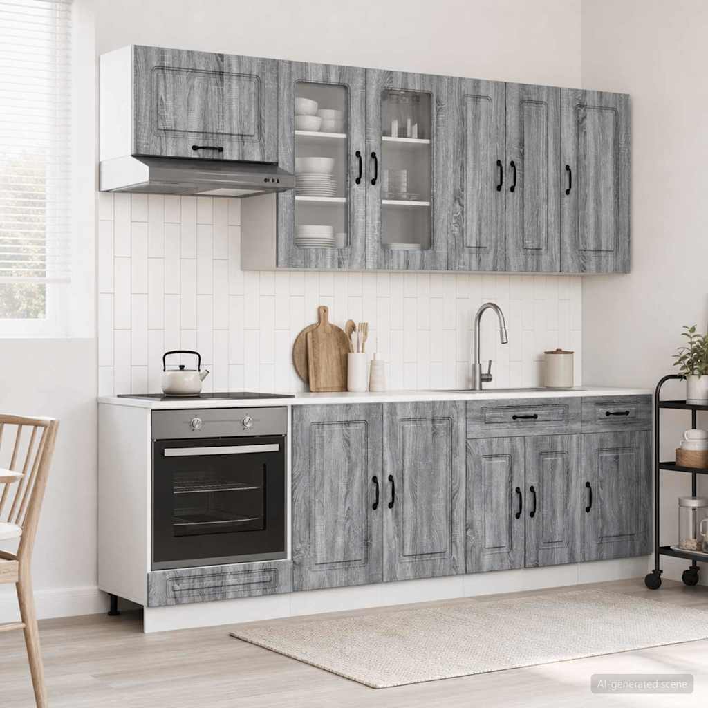 Kitchen Unit KALMAR 8 pcs Engineered Wood Grey sonoma 80 cm