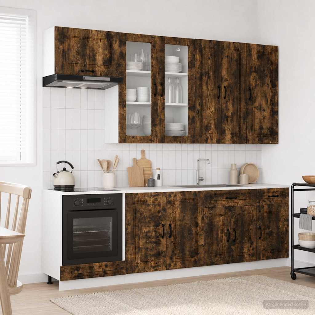 Kitchen Unit KALMAR 8 pcs Engineered Wood Smoked oak 100 cm