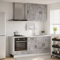 Kitchen Unit KALMAR 5 pcs Engineered Wood Concrete grey 80 cm