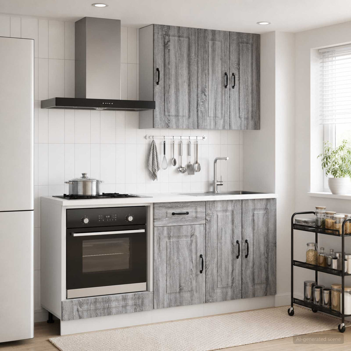 Kitchen Unit KALMAR 5 pcs Engineered Wood Grey sonoma 80 cm
