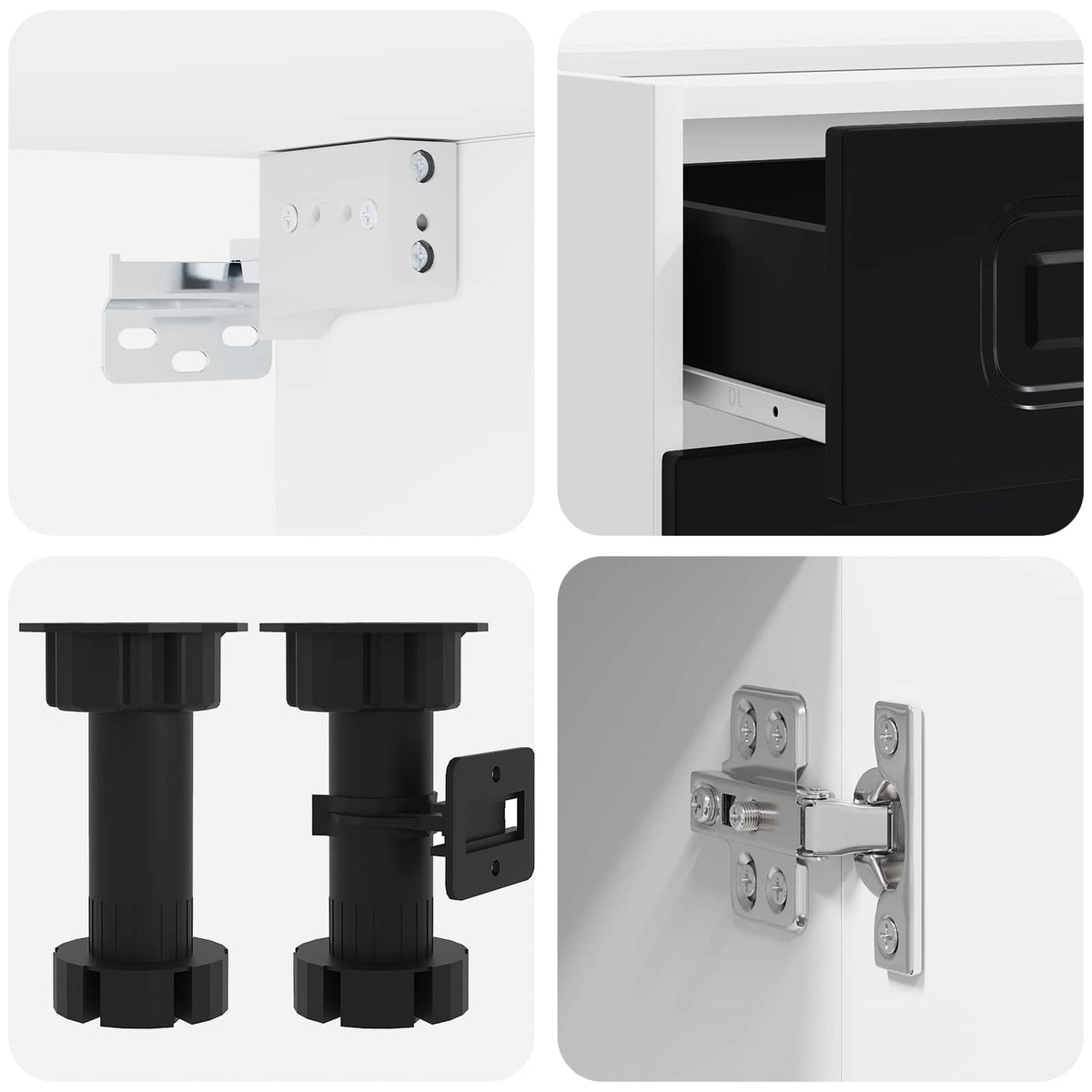 Kitchen Unit KALMAR 5 pcs Engineered Wood Black 100 cm