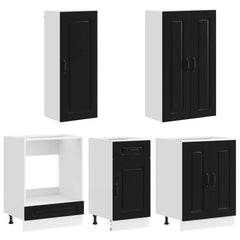 Kitchen Unit KALMAR 5 pcs Engineered Wood Black 100 cm