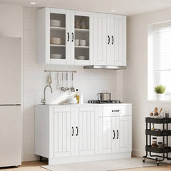 Kitchen Unit LUCCA 4 pcs Engineered Wood White 80 cm